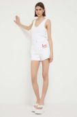 Джинсові шорти Love Moschino жіночі колір білий з аплікацією висока посадка