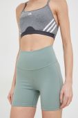 Шорти для йоги adidas Performance Yoga Studio жіночі колір зелений однотонні висока посадка