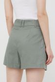 Шорти Guess жіночі колір зелений однотонні висока посадка (3194547)