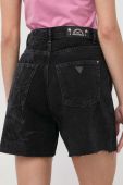 Джинсові шорти Guess жіночі колір чорний візерунок висока посадка
