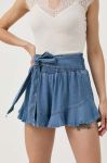 Шорти Guess жіночі однотонні висока посадка колір блакитний (3218756) Шорти Guess жіночі однотонні висока посадка колір блакитний (3218756)