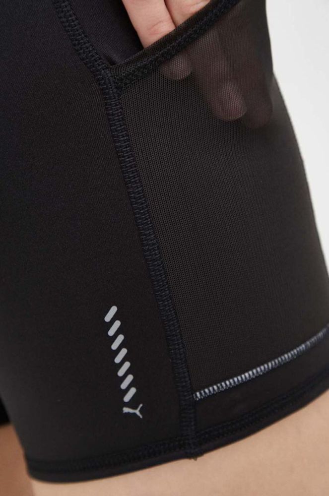 Шорти для бігу Puma Favorite колір чорний однотонні висока посадка фото 4