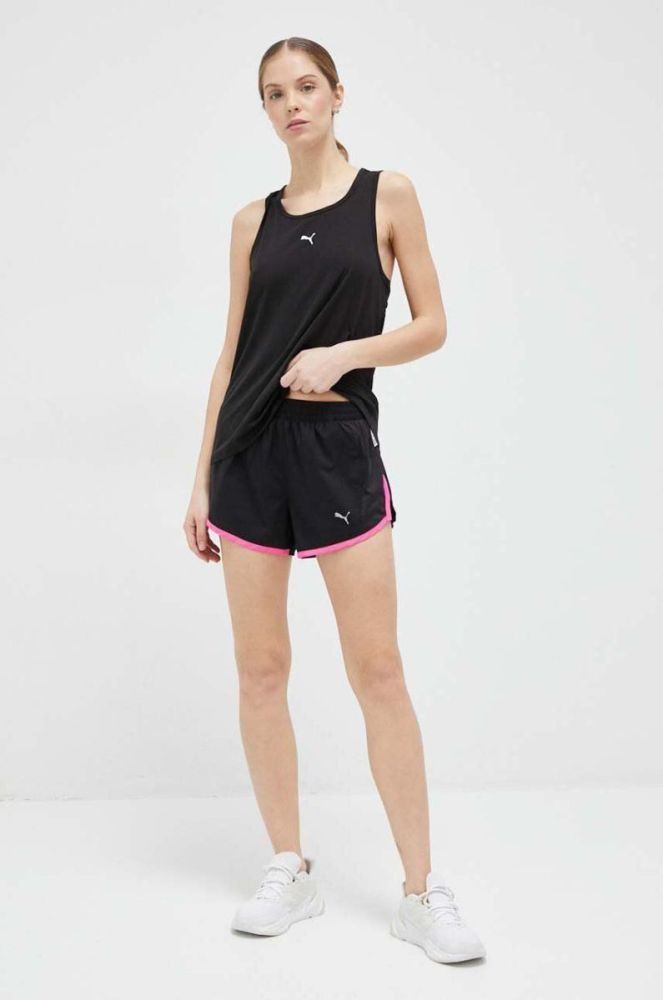Шорти для бігу Puma Favourite Velocity колір чорний однотонні середня посадка фото 2