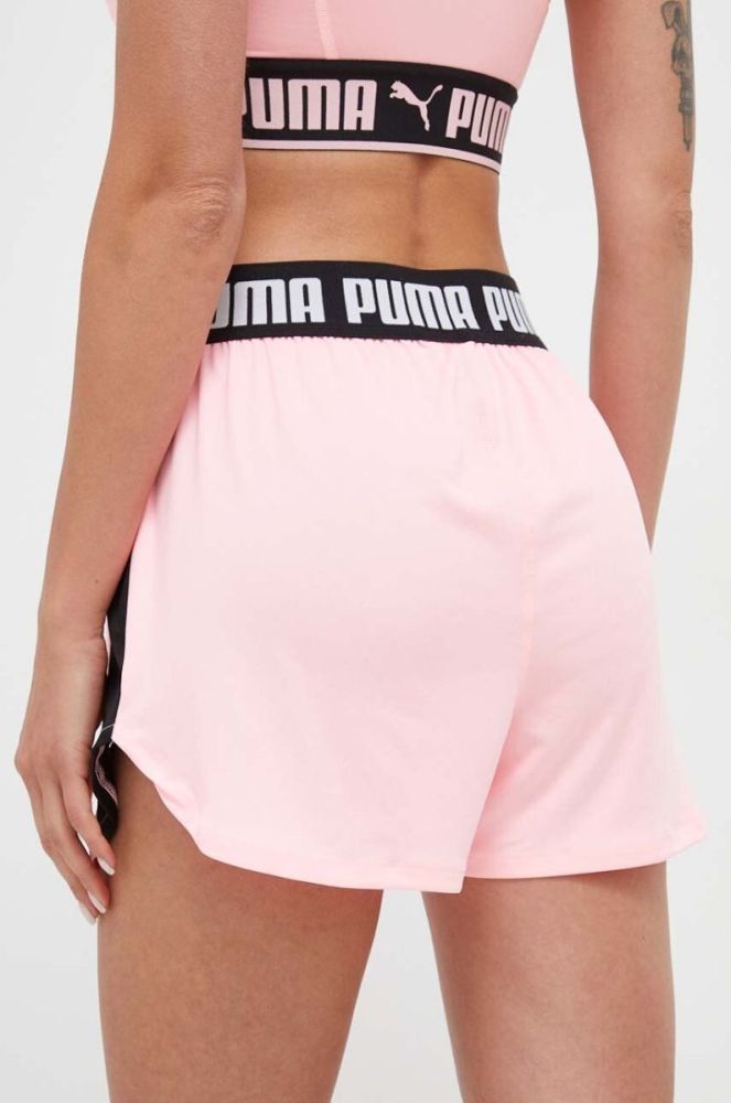 Шорти для тренувань Puma Train All Day колір рожевий однотонні висока посадка фото 3