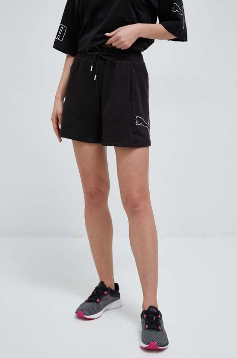 Шорти Puma жіночі колір чорний з принтом висока посадка (3141056)