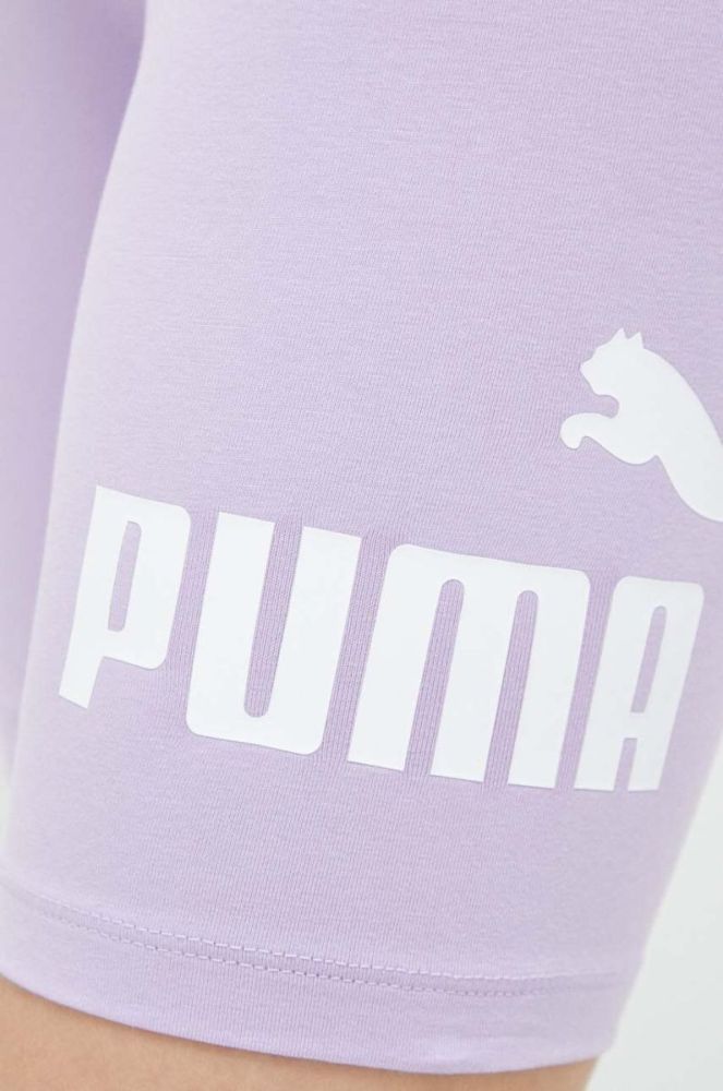 Шорти Puma жіночі колір фіолетовий з принтом висока посадка (3104478) фото 4