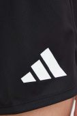 Шорти для тренувань adidas Performance Pacer 3-Bar жіночі колір чорний з принтом висока посадка