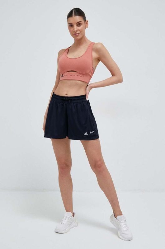 Шорти для бігу adidas Performance x Parley колір синій однотонні висока посадка