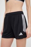 Шорти для тренувань adidas Performance Tiro 23 жіночі колір чорний з аплікацією середня посадка Шорти для тренувань adidas Performance Tiro 23 жіночі колір чорний з аплікацією середня посадка