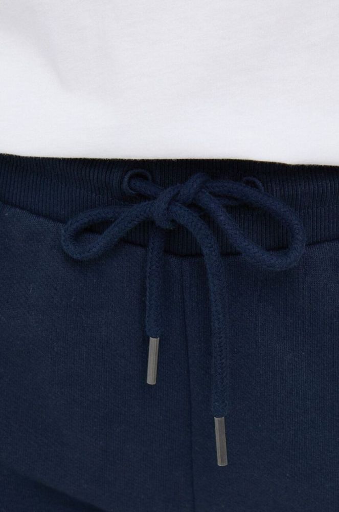 Бавовняні шорти Pepe Jeans колір синій однотонні висока посадка фото 4