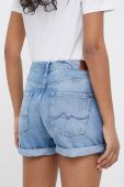 Джинсові шорти Pepe Jeans Mable жіночі однотонні середня посадка колір блакитний