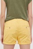 Бавовняні шорти Pepe Jeans Balboa колір жовтий однотонні середня посадка