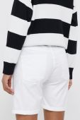 Джинсові шорти Pepe Jeans Poppy жіночі колір білий однотонні середня посадка