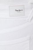 Джинсові шорти Pepe Jeans Poppy жіночі колір білий однотонні середня посадка