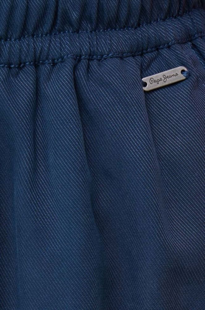 Шорти Pepe Jeans жіночі колір синій однотонні висока посадка фото 4