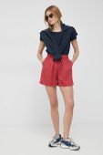 Шорти Pepe Jeans жіночі колір червоний однотонні висока посадка