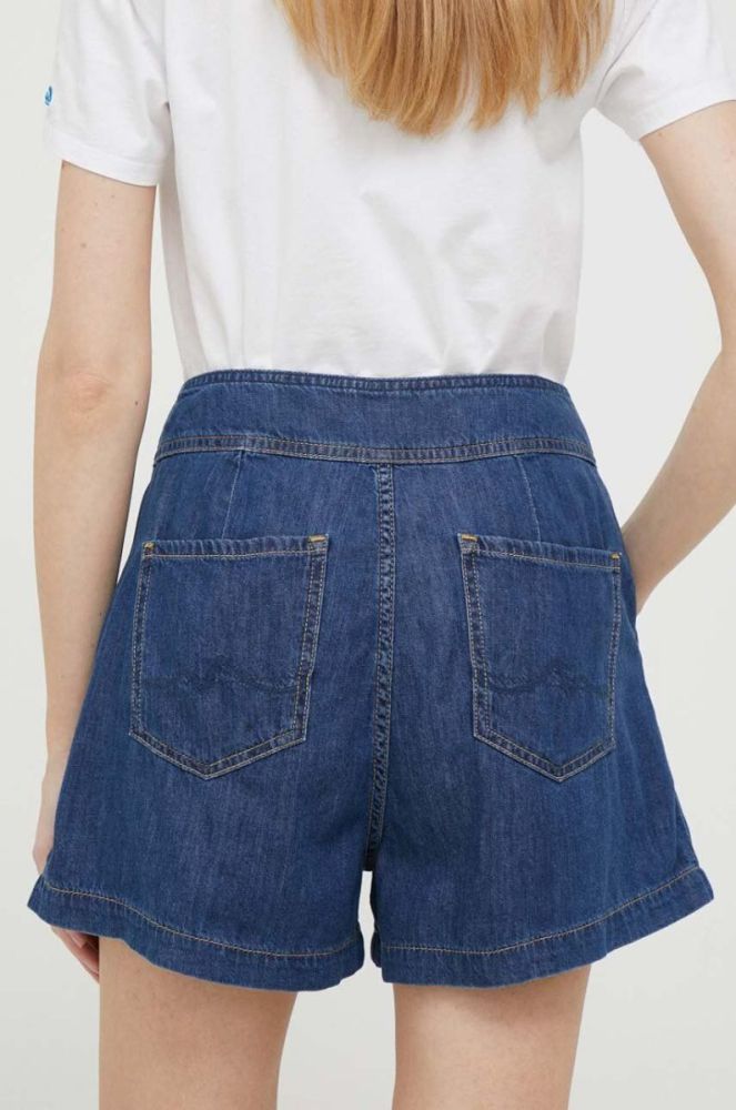 Джинсові шорти Pepe Jeans Stella жіночі колір синій однотонні висока посадка фото 3