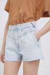 Джинсові шорти Pepe Jeans Summer Sky жіночі однотонні висока посадка колір блакитний Джинсові шорти Pepe Jeans Summer Sky жіночі однотонні висока посадка колір блакитний