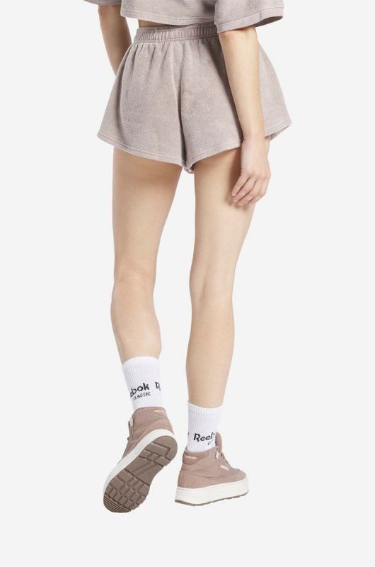 Шорти Reebok Classic ND Terry жіночі колір фіолетовий однотонні висока посадка HS4741-TAUPE фото 2
