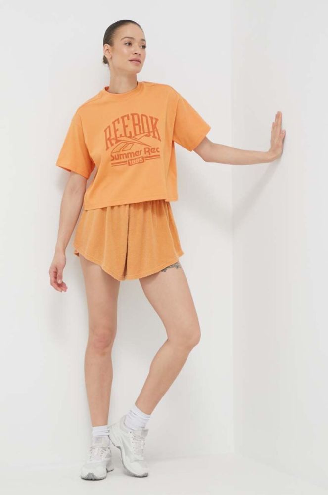 Шорти Reebok Classic жіночі колір коричневий однотонні висока посадка фото 2