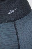 Шорти для тренувань Reebok Lux Bold колір чорний візерунок висока посадка