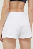 Шорти EA7 Emporio Armani жіночі колір білий однотонні середня посадка