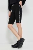 Шорти EA7 Emporio Armani жіночі колір чорний з принтом висока посадка