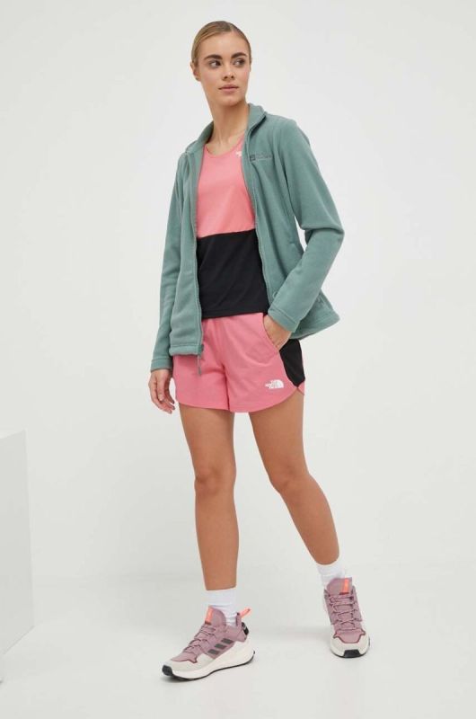 Шорти outdoor The North Face Atlethic Outdoor колір рожевий візерунок середня посадка фото 2