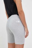 Спортивні шорти The North Face жіночі колір сірий меланж висока посадка