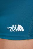 Спортивні шорти The North Face жіночі колір бірюзовий з аплікацією висока посадка