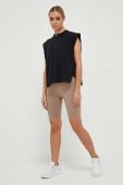 Шорти для тренувань Reebok Lux колір бежевий однотонні висока посадка