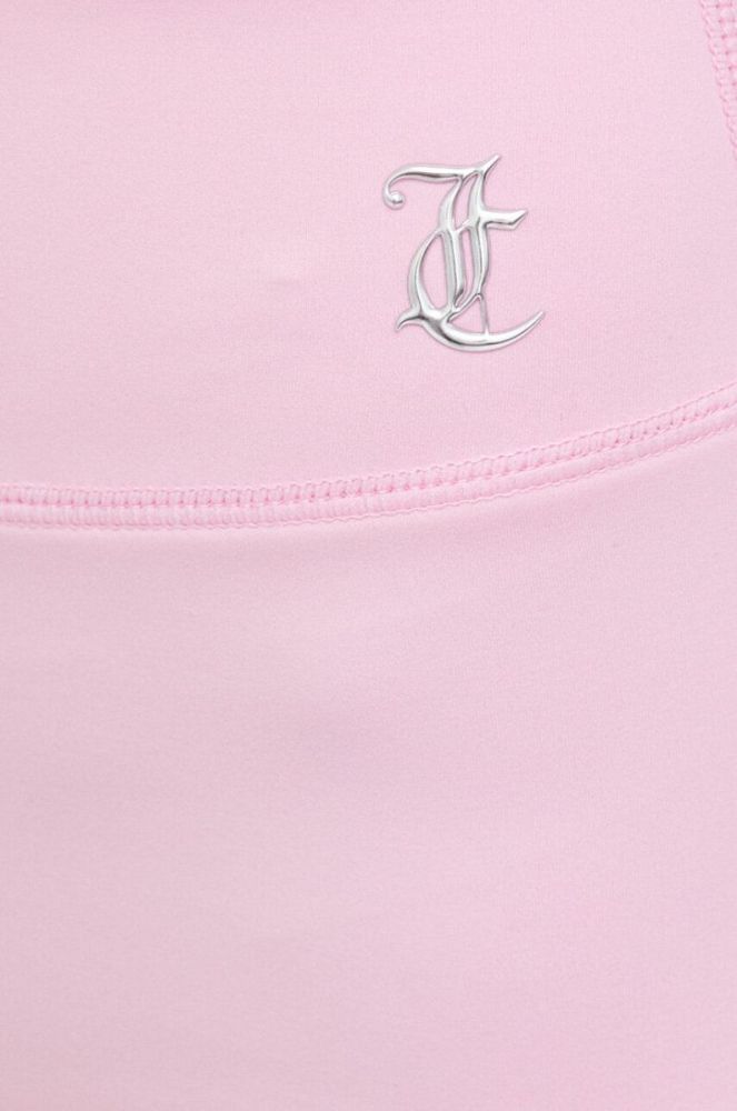 Шорти для тренувань Juicy Couture Liza колір рожевий однотонні висока посадка фото 4