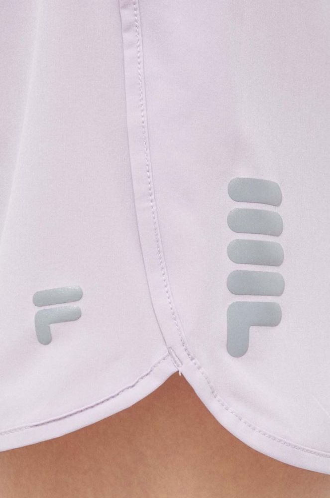 Шорти для тренувань Fila Rende колір фіолетовий однотонні висока посадка фото 4