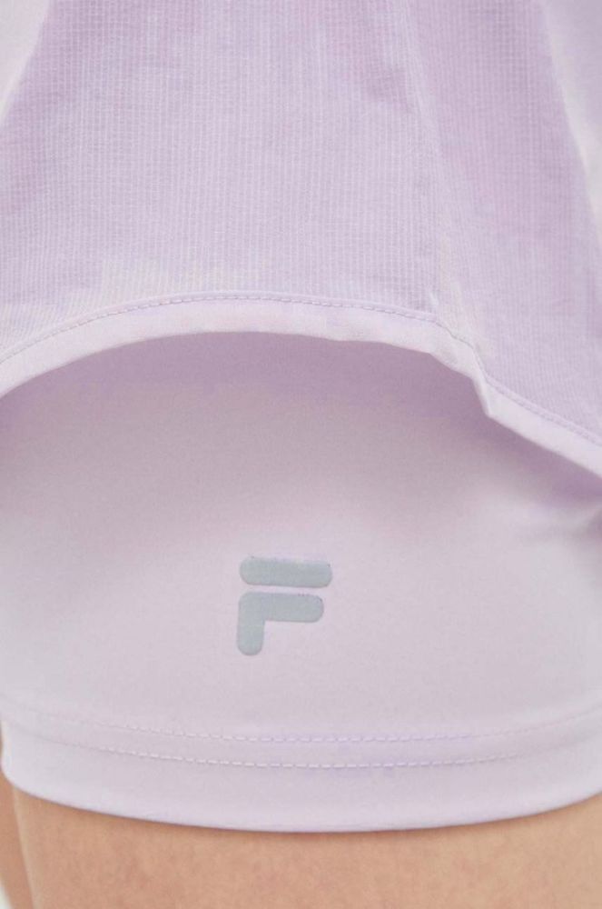 Шорти для тренувань Fila Revin колір фіолетовий однотонні висока посадка фото 4