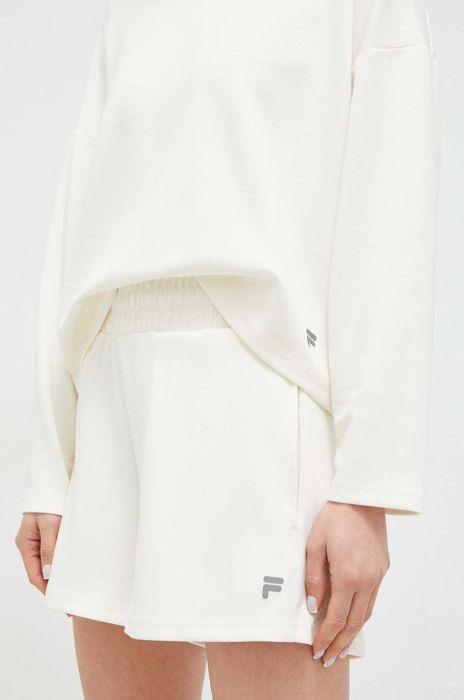 Шорти Fila Cobbel жіночі колір бежевий однотонні висока посадка