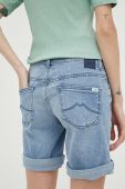 Джинсові шорти Mustang жіночі однотонні середня посадка колір блакитний (3300485)