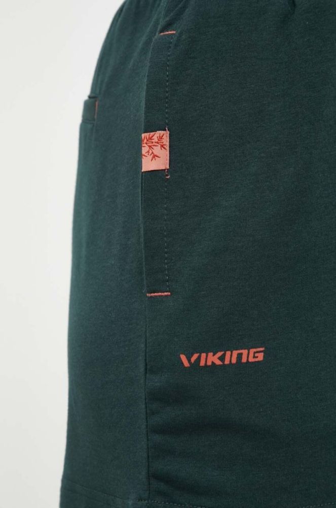 Спортивні шорти Viking Hazen жіночі колір зелений однотонні висока посадка фото 4