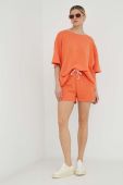 Шорти American Vintage жіночі колір помаранчевий однотонні висока посадка