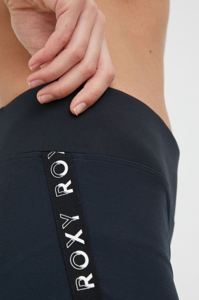 Шорти для бігу Roxy Bold Moves жіночі колір чорний з аплікацією середня посадка фото 4