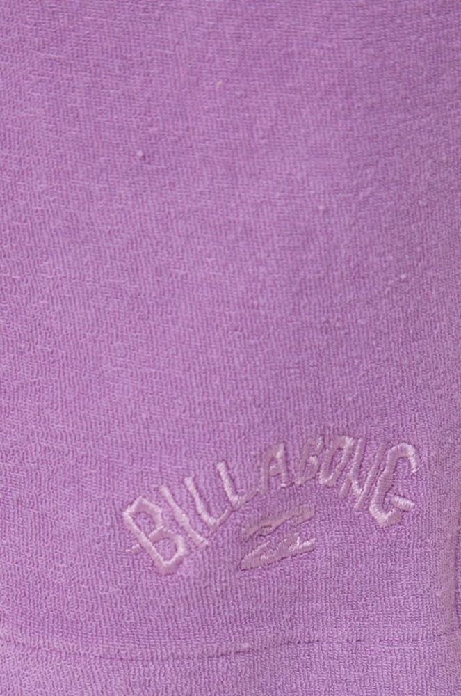 Бавовняні шорти Billabong колір фіолетовий однотонні висока посадка фото 4