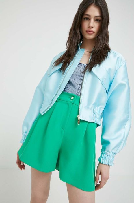 Шорти Chiara Ferragni жіночі колір зелений однотонні висока посадка