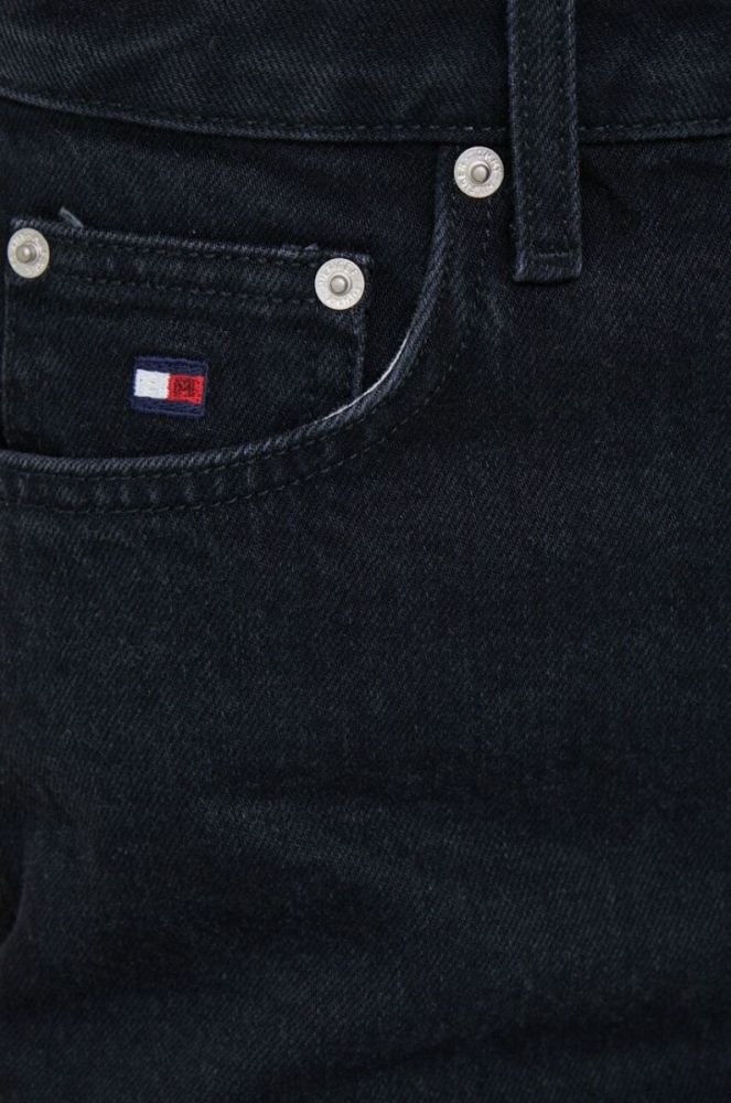 Джинсові шорти Tommy Hilfiger x Shawn Mendes жіночі колір чорний однотонні висока посадка фото 4