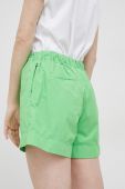 Бавовняні шорти Tommy Hilfiger колір зелений однотонні висока посадка