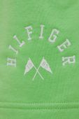 Шорти Tommy Hilfiger жіночі колір зелений з аплікацією висока посадка