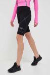 Шорти для бігу adidas by Stella McCartney TruePace колір чорний з принтом висока посадка Шорти для бігу adidas by Stella McCartney TruePace колір чорний з принтом висока посадка