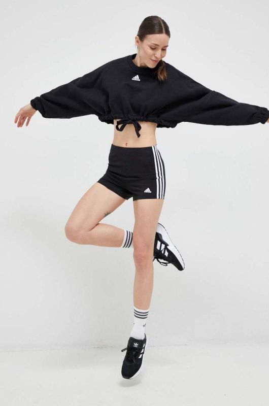 Шорти adidas жіночі колір чорний візерунок висока посадка (3075088) фото 2