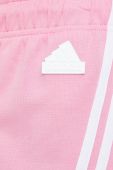 Шорти adidas жіночі колір рожевий з аплікацією висока посадка (3133162)