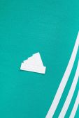 Шорти adidas жіночі колір зелений з аплікацією висока посадка