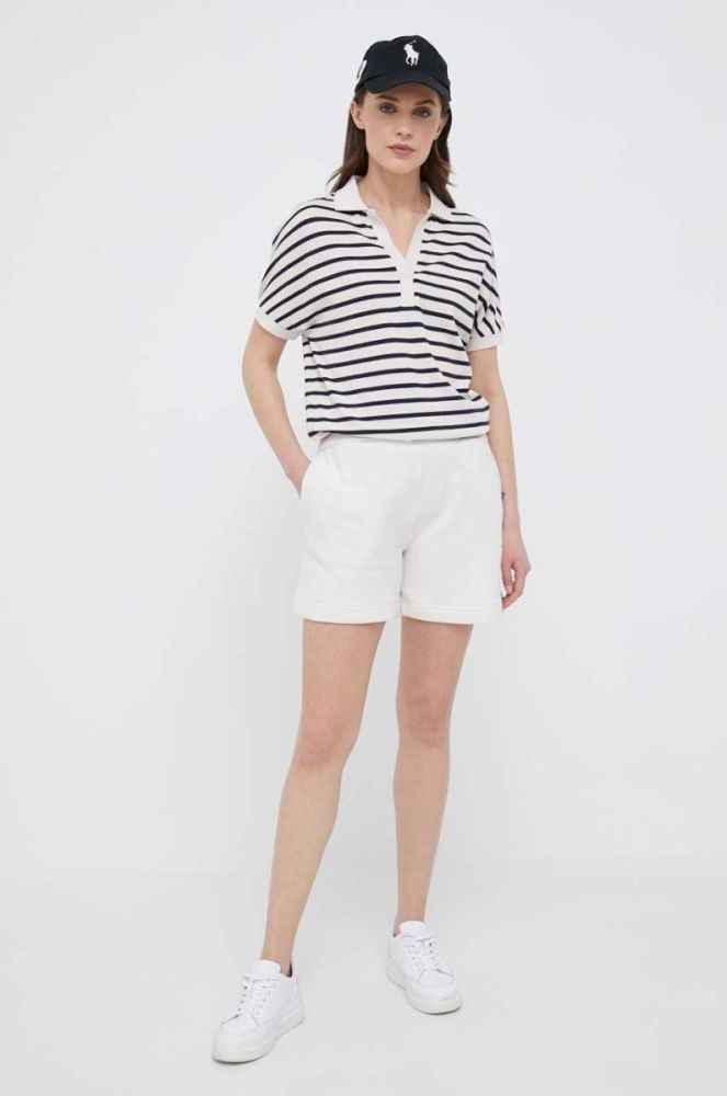 Шорти Tommy Hilfiger жіночі колір білий однотонні висока посадка (2988967) фото 2