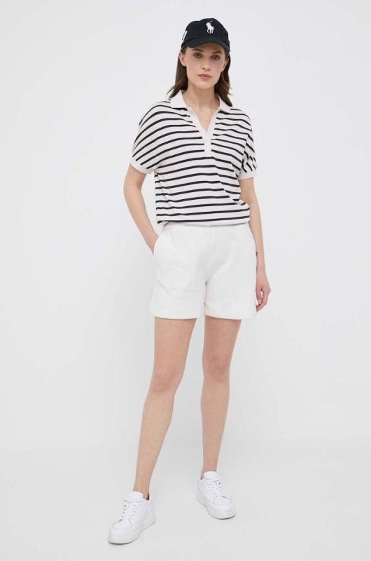 Шорти Tommy Hilfiger жіночі колір білий однотонні висока посадка (2988967) фото 2